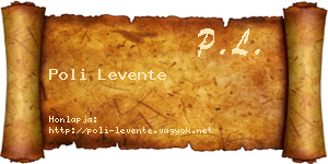 Poli Levente névjegykártya